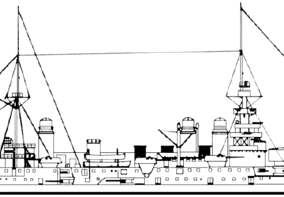 Боевой корабль NMF Republique 1906 [Battleship] - чертежи, габариты, рисунки